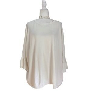 Capsule Ruffle Sleeve White Sweater NWT